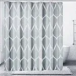 NEW Gelbchu Grey Fabric Shower Curtain, Waterproof Design and Polyester, Quick-D