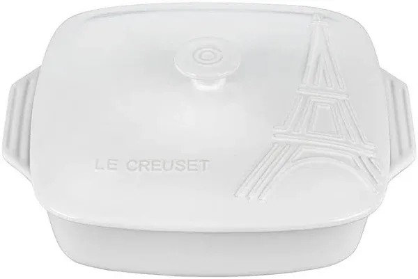 Le Creuset 2.75Qt Covered Casserole Eiffel Tower Collection | White