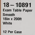 McKesson Smooth Table Paper White, 18 inch x 200 Feet - 12/Case