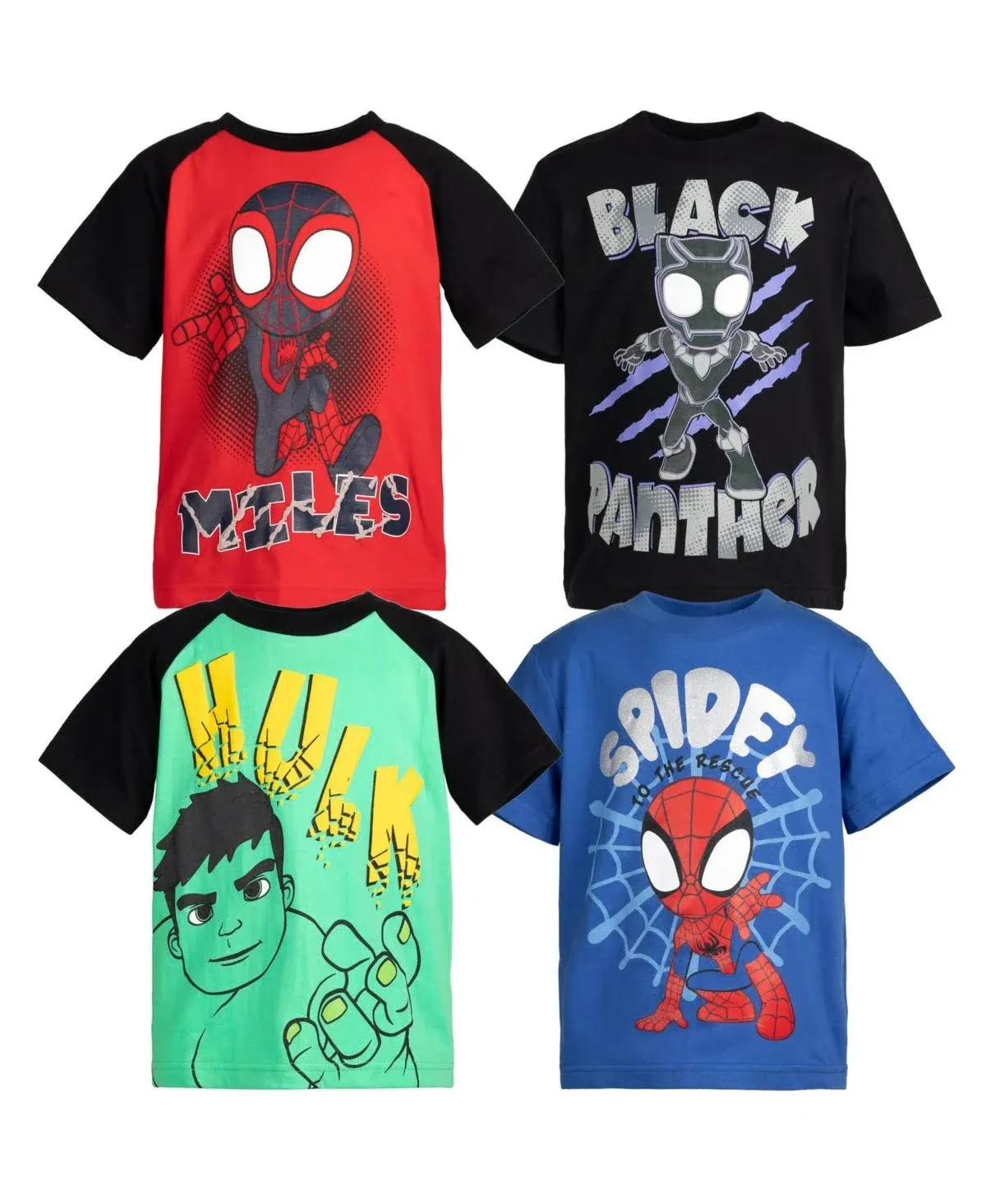 Marvel Spidey and His Amazing Friends Toddler Boys 4 Pack Pullover T-shirts Red ...