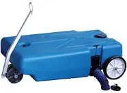 RV Waste Water Tank Portable Tote Along 4 Wheels 42 Gallon Front Swivel Camper