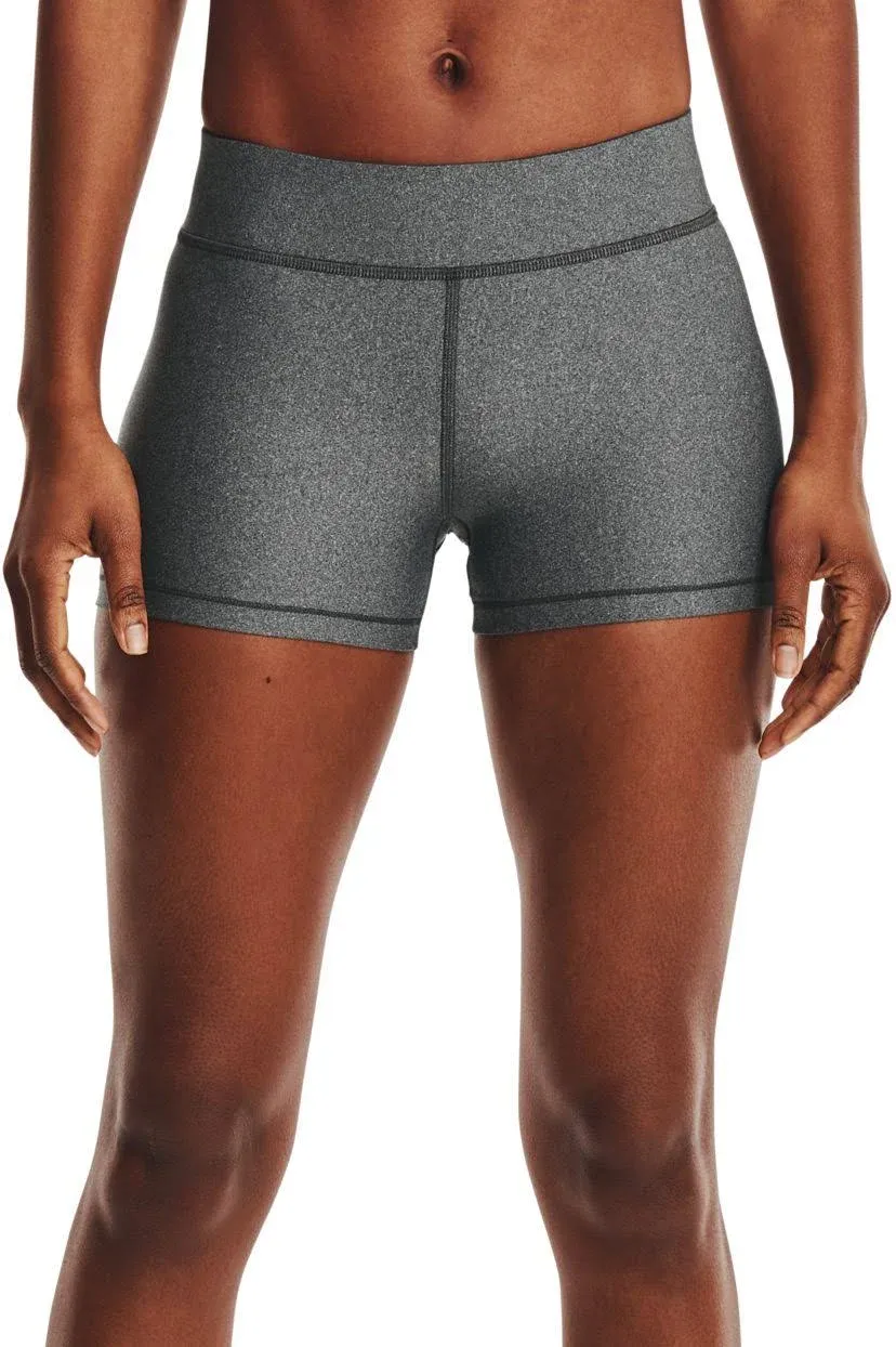 Under Armour Women's HeatGear Armour Mid-Rise Shorty Grey XS