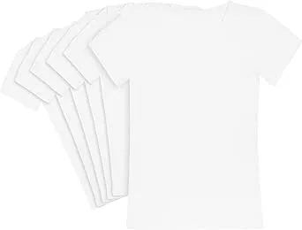 Girls’ Undershirt – 100% Cotton No Show Comfort Crewneck Shirt (6 Pack, 2T-16)