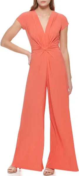 Vince Camuto Womens Twist Front Jumpsuit