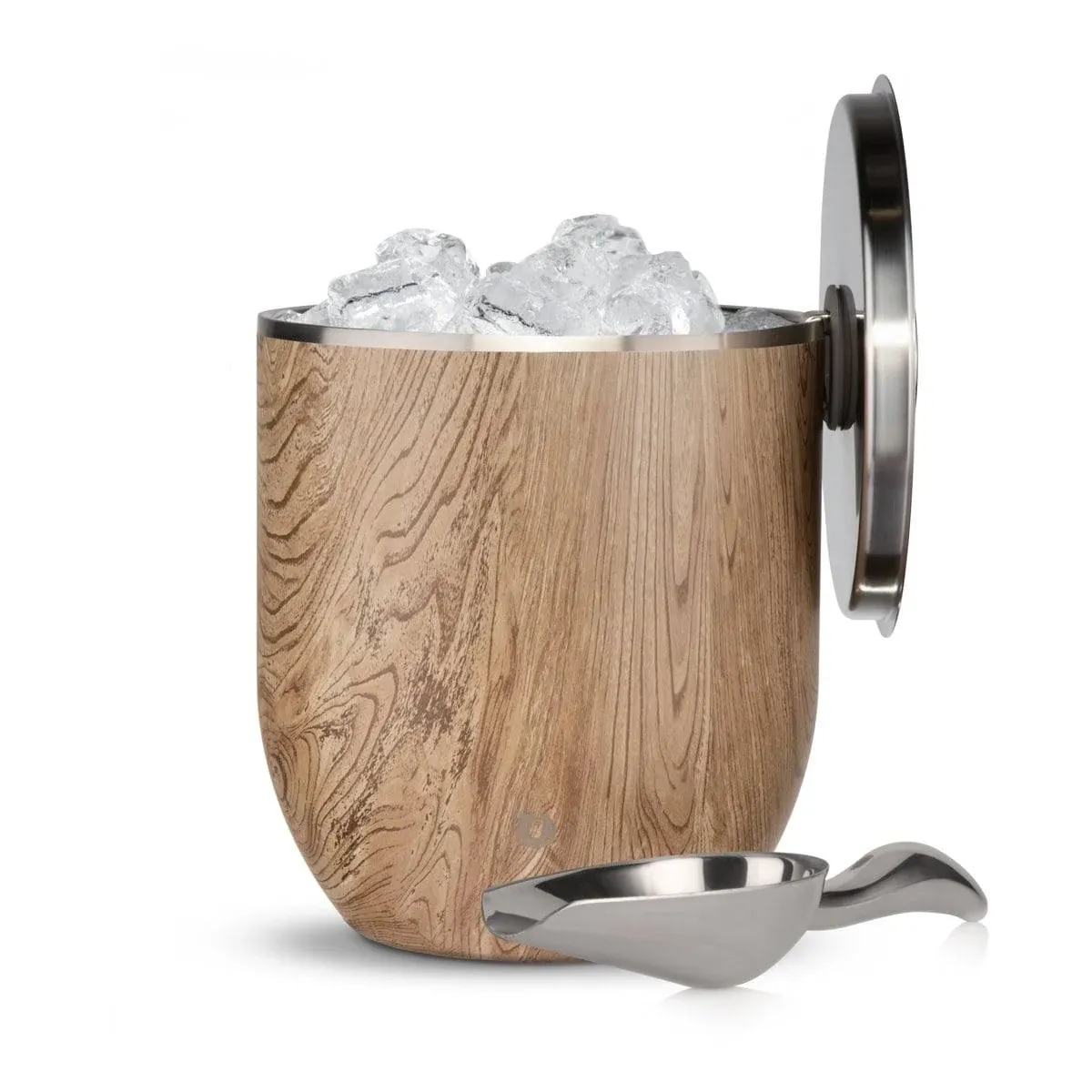 Snowfox Stainless Steel Ice Bucket with Lid and Scoop –