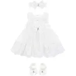 Baby Girl Dress Set Christening Baptism Baby Shower Embroidered