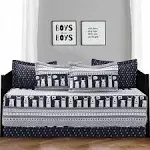 Lush Decor Llama Stripe 6 Piece Daybed Set Navy Blue