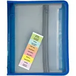 C-Line Zippered Binder with Expanding File 10.88&#034; x 1.5&#034; Bright Blue 48115