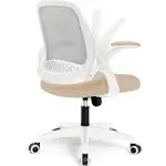 Neo Chair Adjustable Office Chair with Flip-Up Padded Armrest Ergonomic Back Support, Beige