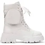 Cape Robbin Monalisa Let's Do This Combat Boots with POUCH-OFF White Off White / 7