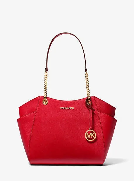 Michael Kors Large Fashion Shoulder Tote Leather Handbag Bag Purse-bright Red Mk