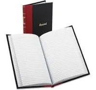 Boorum & Pease 96304 7 7/8" x 5 1/4" Black and Red Record / Account Book