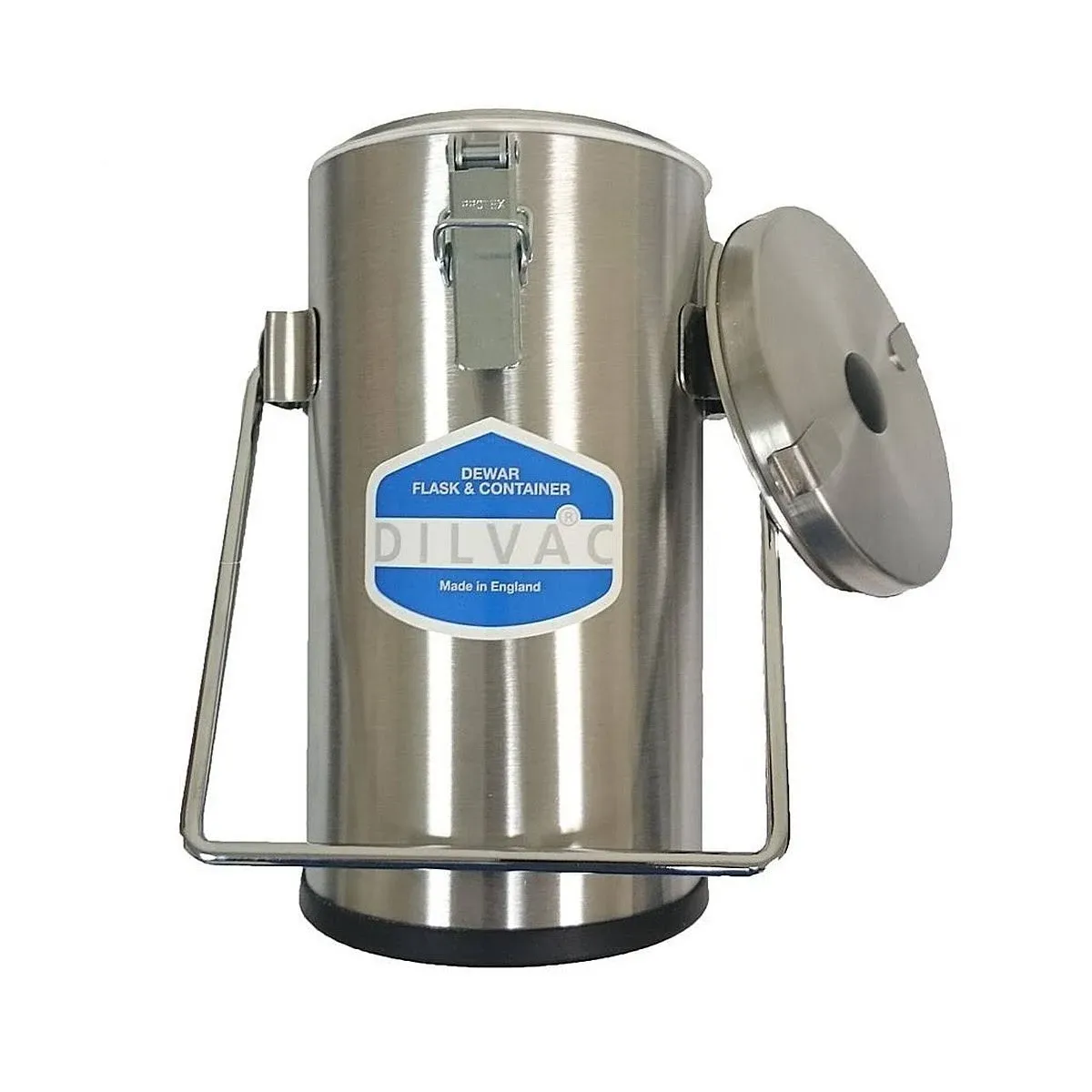 1Ltr Stainless Steel Cased Dewar Flask with Lid Clips and Handle