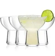 LEYU Stemless Margarita Glasses Set of 4 11oz Margarita Glass for Frozen Cocktail