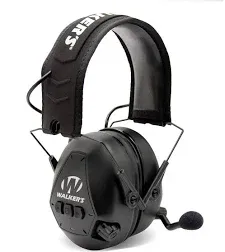 Walkers Bluetooth Passive Hearing Protection, Mic, 25 dB, Black - GWP-BTPAS