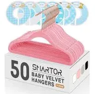 Premium Velvet Baby Hangers For Closet 50 Pack 11.8&#034; Safe Durable Baby Clothes H