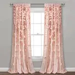 Lush Decor Riley Window Curtain Panel, 84" x 54", Blush