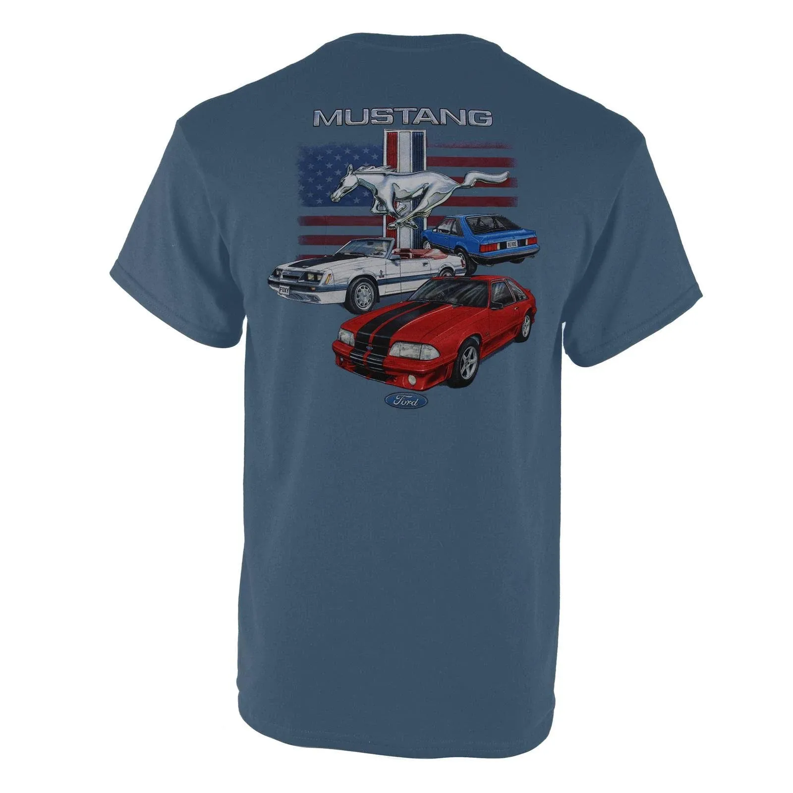 Ford Mustang Fox Body American Flag T-Shirt