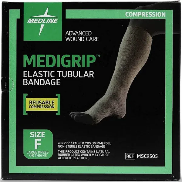 Medigrip Tubular Bandage Elastic Compression, Size F 4&#034; (10M Box), MSC9505 NEW