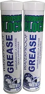 Corrosion Block High Performance Waterproof Grease - (2) 3oz Cartridges - Non-Hazmat, Non-Flammable & Non-Toxic