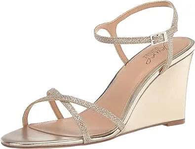 Badgley Mischka Dextra Wedge Sandals, Gold, Women&#039;s 8 M