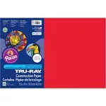 Tru-Ray Construction Paper, 76 lbs., 12 x 18, Festive Red, 50