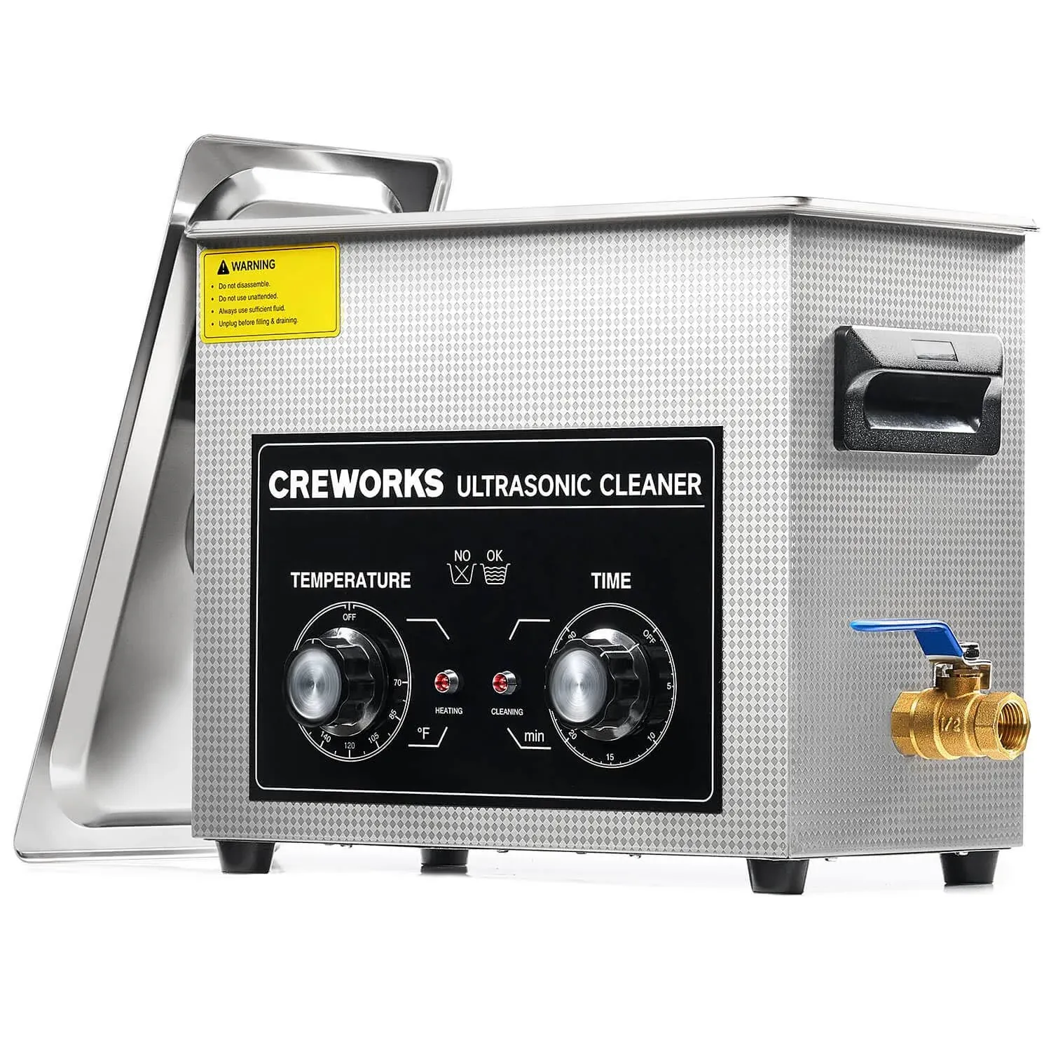 CREWORKS 6L Digital Ultrasonic Cleaner Sonic Cleaner w Timer for Jewelry Glasses