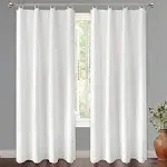 Linen Room Darkening Curtains 96 Inches Long Thermal Insulated Grommet Drapes Noise Reduction Panels Light Reducing Window Curtains Privacy Protection Drapery, Cream White, 72"W x 96"L, 1 Panel