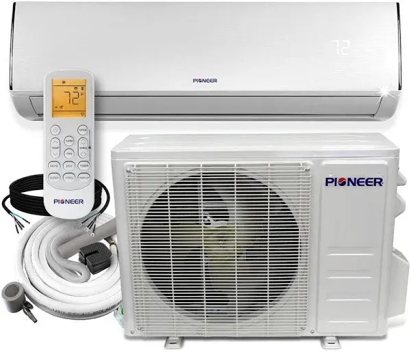 Pioneer Diamante Series BTU SEER 230V Ductless Mini-Split Air Conditioner Heat Pump Full Set with 16 Ft. Kit