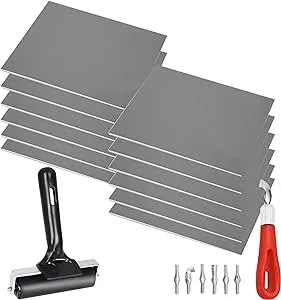 Pixiss Printmaking Supplies Linoleum Blocks for Printmaking 8'x10'x1/8' and Linocut Tools