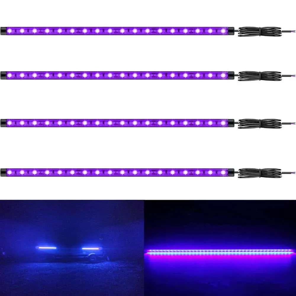 Vbakor 12V Marine Boat Ultra Violet UV Black Light LED Lights Strip, Night Fishing Lights, 5050 LED IP67 Waterproof UV LED Strip for Fishing Pontoon