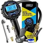 Digital Tire Inflator with Pressure Gauge and Longer Hose, Air Chuck with Gauge