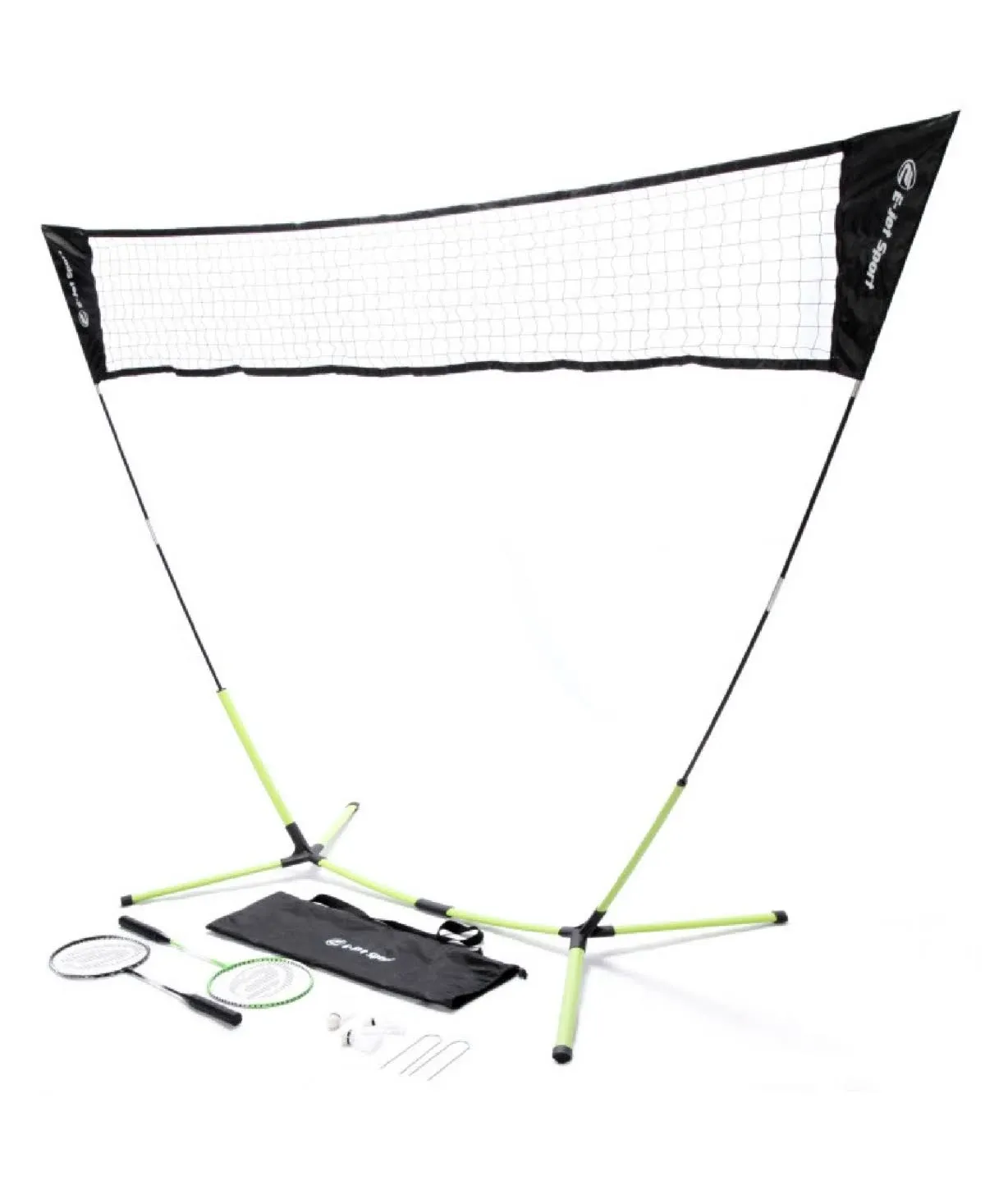 E-Jet Badminton Net Rackets Shuttlecocks Combo Set - Portable &amp; Instant Setup...