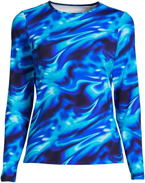 Lands' End Women's Crew Neck Long Sleeve Rash Guard