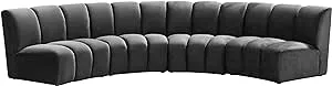 Meridian Furniture Infinity Grey Velvet 4pc. Modular Sectional