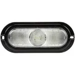 66 Series Clear LED 6" Oval Back Up Light, Fit 'N Forget S.S. & Flange Mount | Truck-Lite 66206C