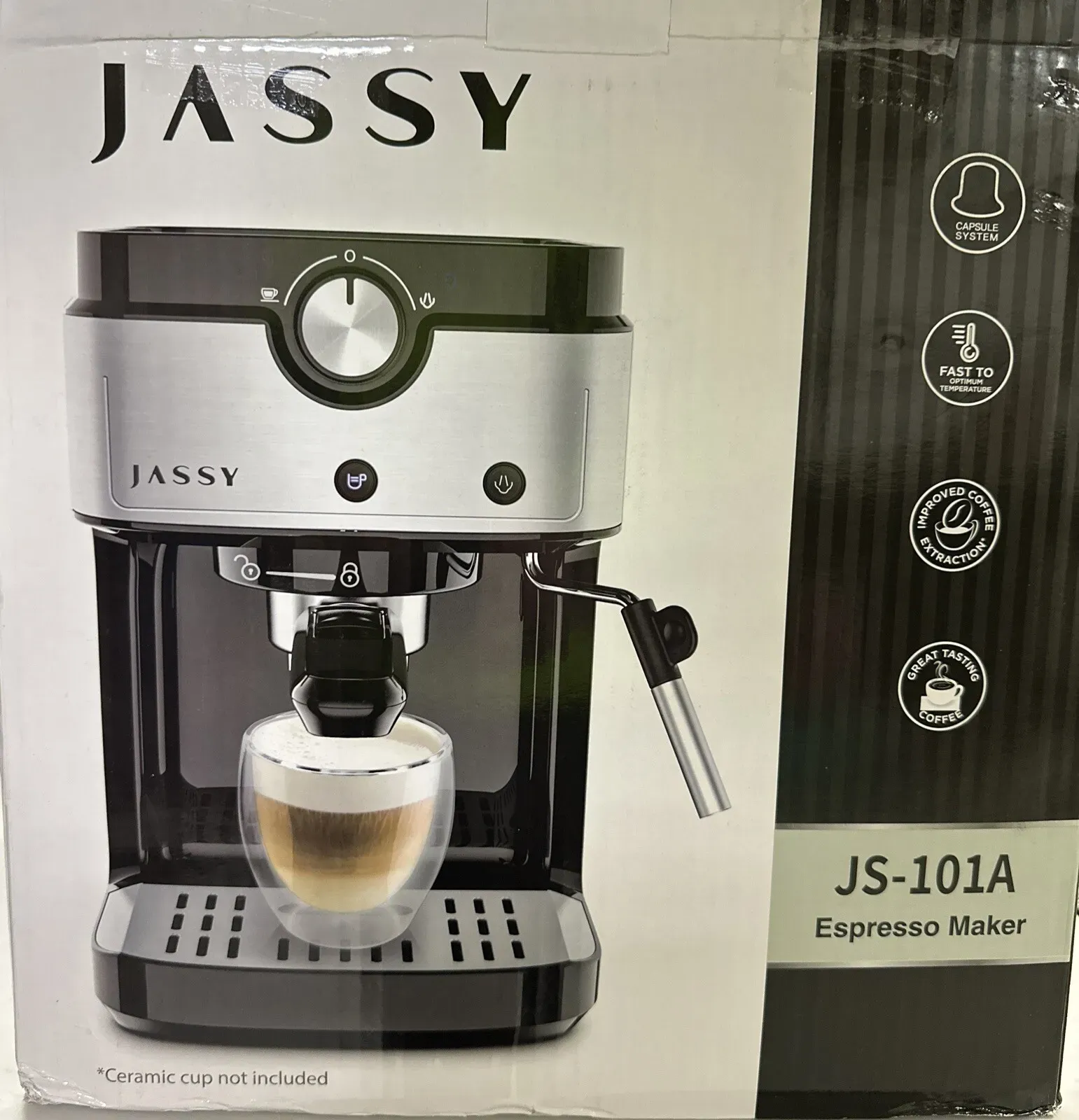 JASSY ESPRESSO COFFEE MACHINE 20 BAR Capaccino Maker with Powerful Milk Frother 