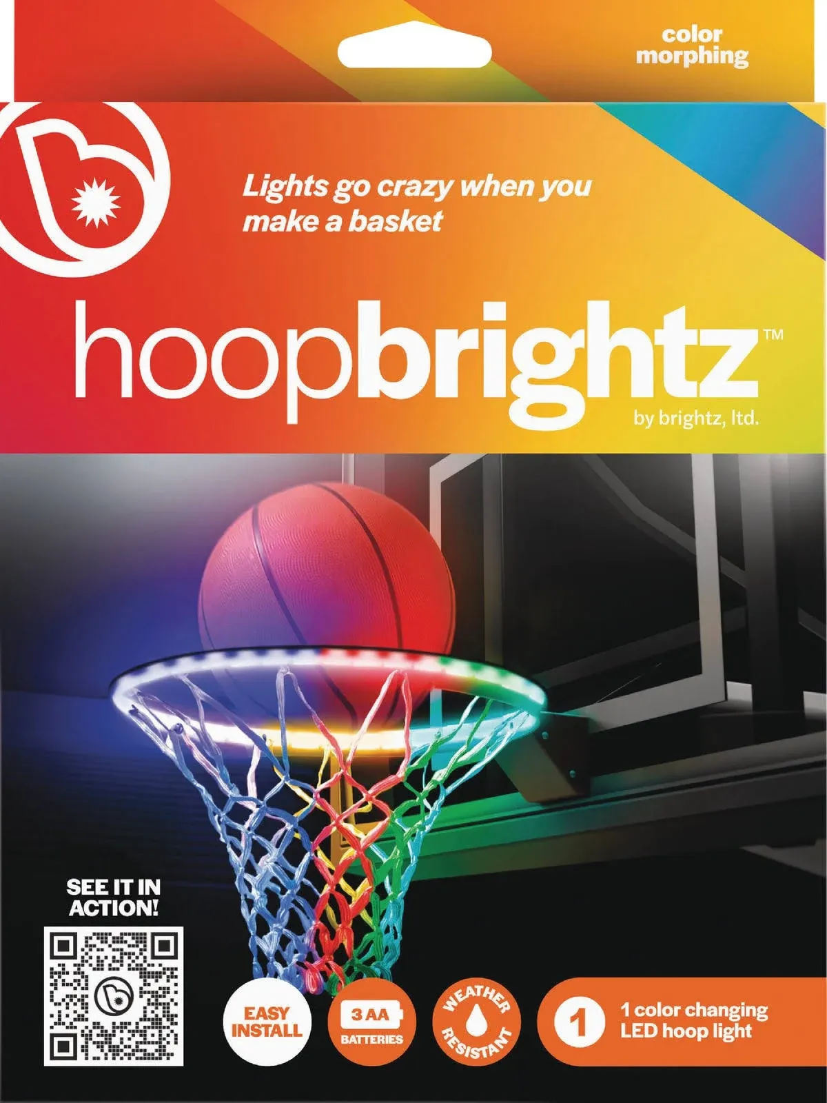 Brightz Hoopbrightz Color Morphing LED Basketball Rim Light Kit A2250 Brightz