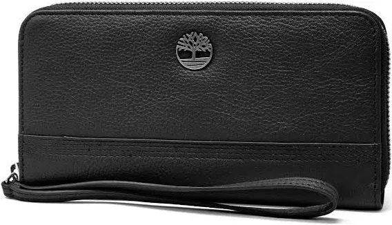 Timberland Women's Leather RFID Zip Around Wallet Clutch with Wristlet Strap