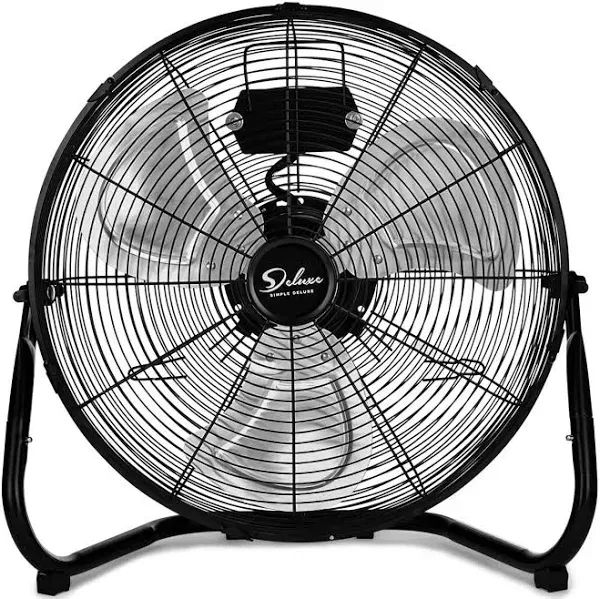 Simple Deluxe 3-Speed High Velocity Heavy Duty Metal Industrial Floor Fans Quiet