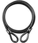 Marque Bike Security Steel Cable - 3/8 inch (10 mm) Thick (4', 7',15' or 30') Vinyl Coated Braided Steel with Double Sealed Looped Ends for U-Lock, Pa