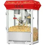 Movie Night 3 Gallon Popcorn Popper 8 Oz Red Countertop Stainless Steel Kettle