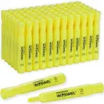 Highlighters Bulk, 72 Pack Tank Style Highlighters Set, Fluorescent Yellow, Chisel Tip Highlighter Markers Bulk for Kid and Adult Coloring, Highlighting as School Supplies