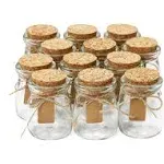 Otis Small Glass Bottles - Mini Jars w/Cork Stoppers - Round 100ml Mason Jars...