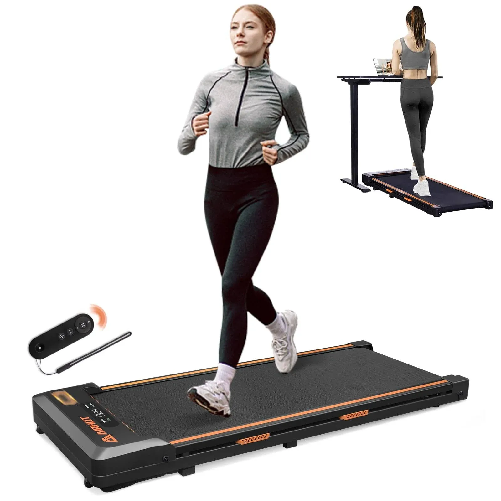 Under Desk Treadmill, Walking Pad 2 in 1 for Walking and Jogging, Portable Wa...