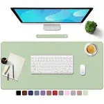 TOWWI PU Leather Desk Pad with Suede Base, Multi-Color Non-Slip Mouse Pad, 32” x 16” Waterproof Desk Writing Mat, Large Desk Blotter Protector (Black)