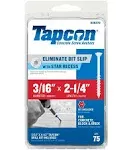 Tapcon 3/16 in. x 2-1/4 in. White Star Flat-Head Concrete Anchors (75-Pack) 28372