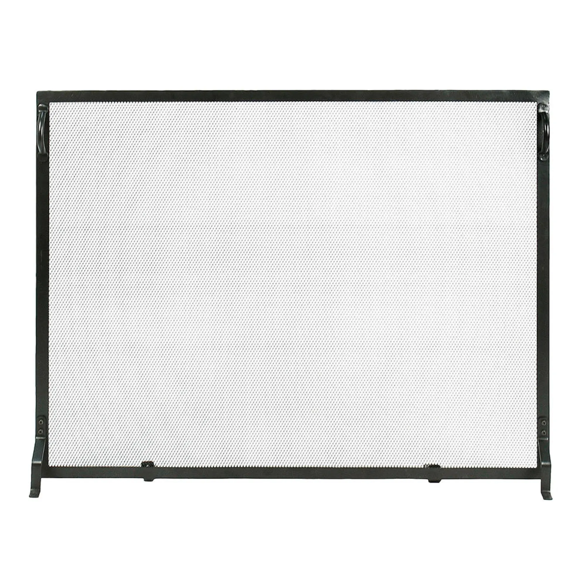 ACHLA DESIGNS Fireplace Screen 30&#034; H X 38&#034; W, 1-Panel Plain By Design Flat Black