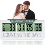 Countables Counting The Days Countdown Clock - Up to 999 Days LCD Digital Timer - Easy to Set & Read Reusable Count Down Timer for Retirement, Wedding