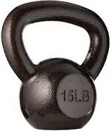 PRCTZ Solid Cast Iron Kettlebell, 15 LBS 